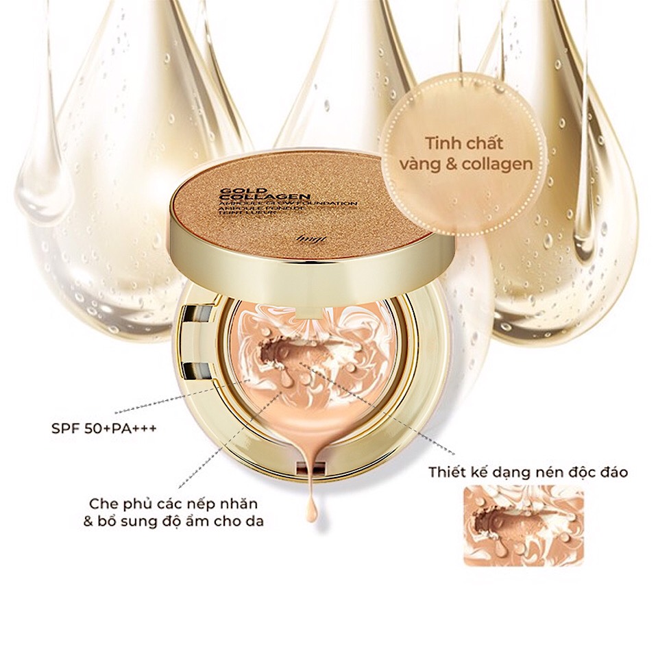 Phấn nền tươi The Face Shop Gold Collagen Ampoule Glow Foundation